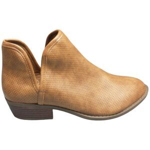 Serra Ankle Bootie Womens Size 9 Brown Leather‎ Block Heel Almond Toe Slip On